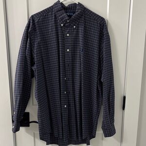 Ralph Lauren Men's Blue Checkered Button Down Shirt